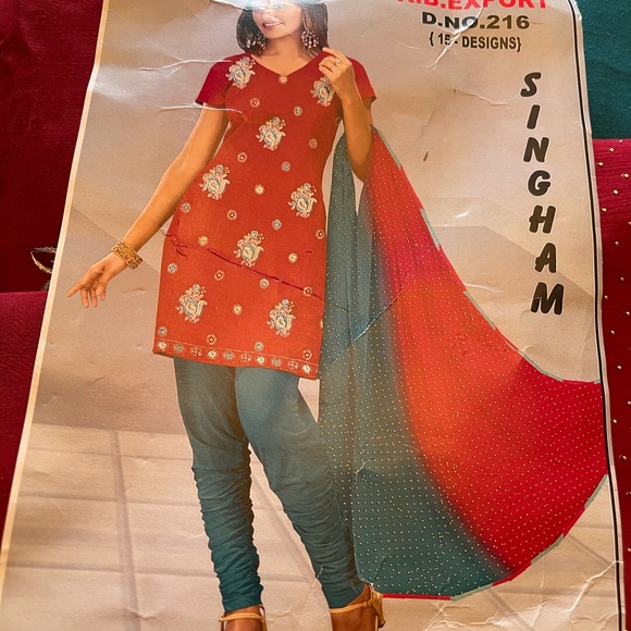 Embroidered unstitched suits - Picture 6 of 6